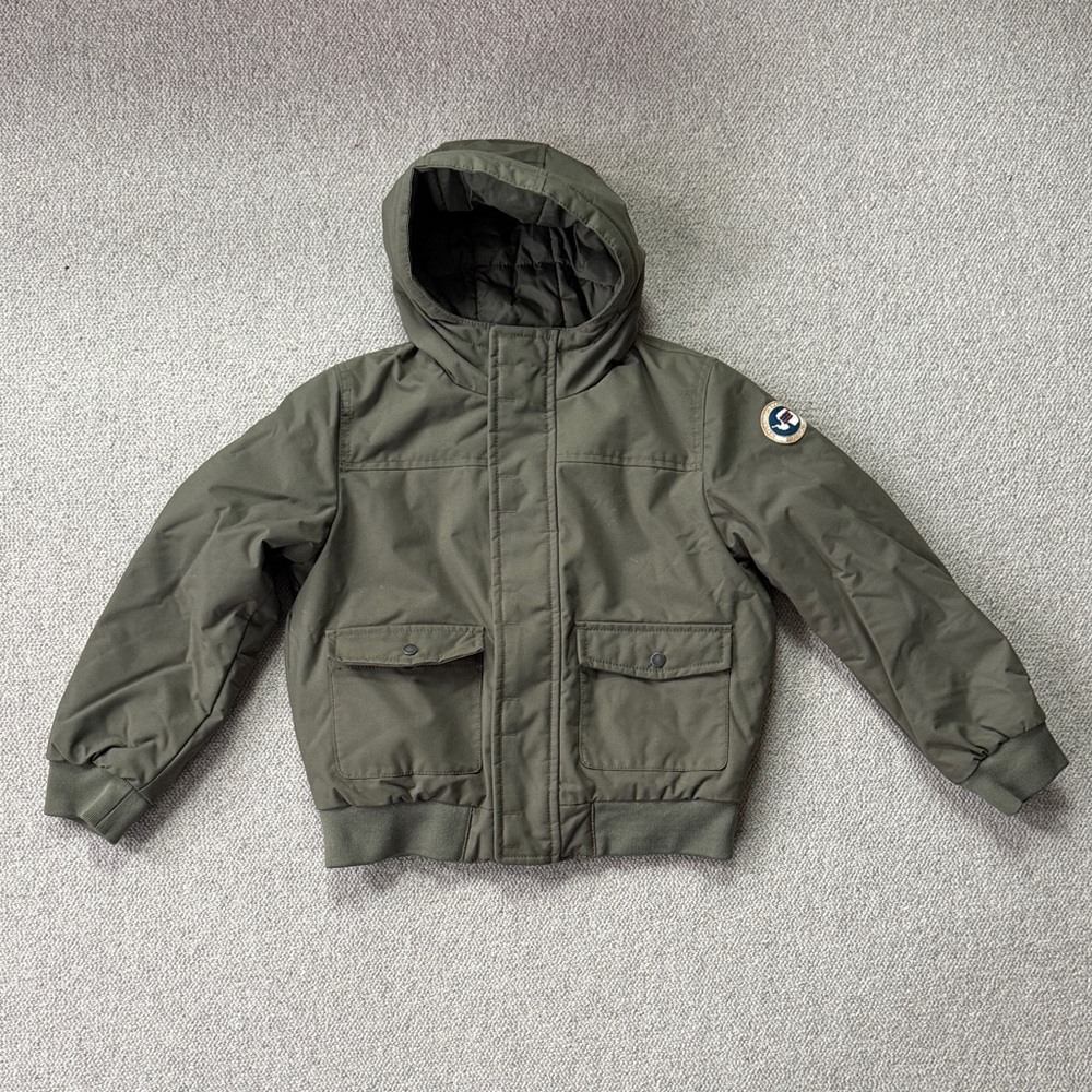 Napapijri Kids Dark Green Hooded Puffer Jacket size 8